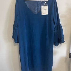 Navy Shirt Dress - L